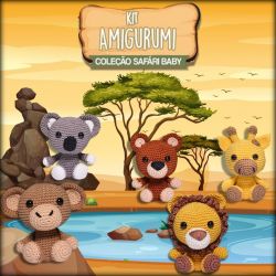 Kit Amigurumi Coleção Safari Baby